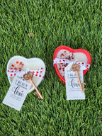 Heart Shaped Soy Wax Candle – 8oz | Rose Petals & “Key to My Heart” Design