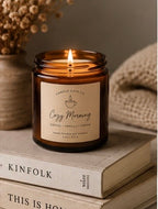 Cozy Amber Jar Soy Candle | Aesthetic Minimalist Candle | Handmade Candle Gift | Home Decor Candle