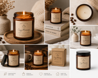 Cozy Amber Jar Soy Candle | Aesthetic Minimalist Candle | Handmade Candle Gift | Home Decor Candle