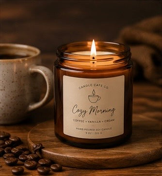 Cozy Amber Jar Soy Candle | Aesthetic Minimalist Candle | Handmade Candle Gift | Home Decor Candle