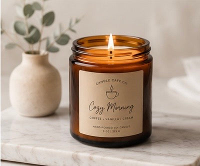 Cozy Amber Jar Soy Candle | Aesthetic Minimalist Candle | Handmade Candle Gift | Home Decor Candle