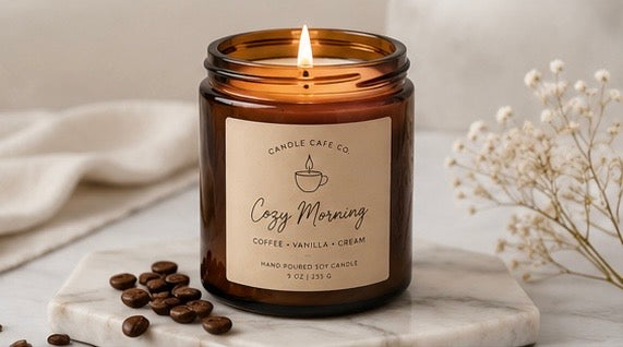 Cozy Amber Jar Soy Candle | Aesthetic Minimalist Candle | Handmade Candle Gift | Home Decor Candle