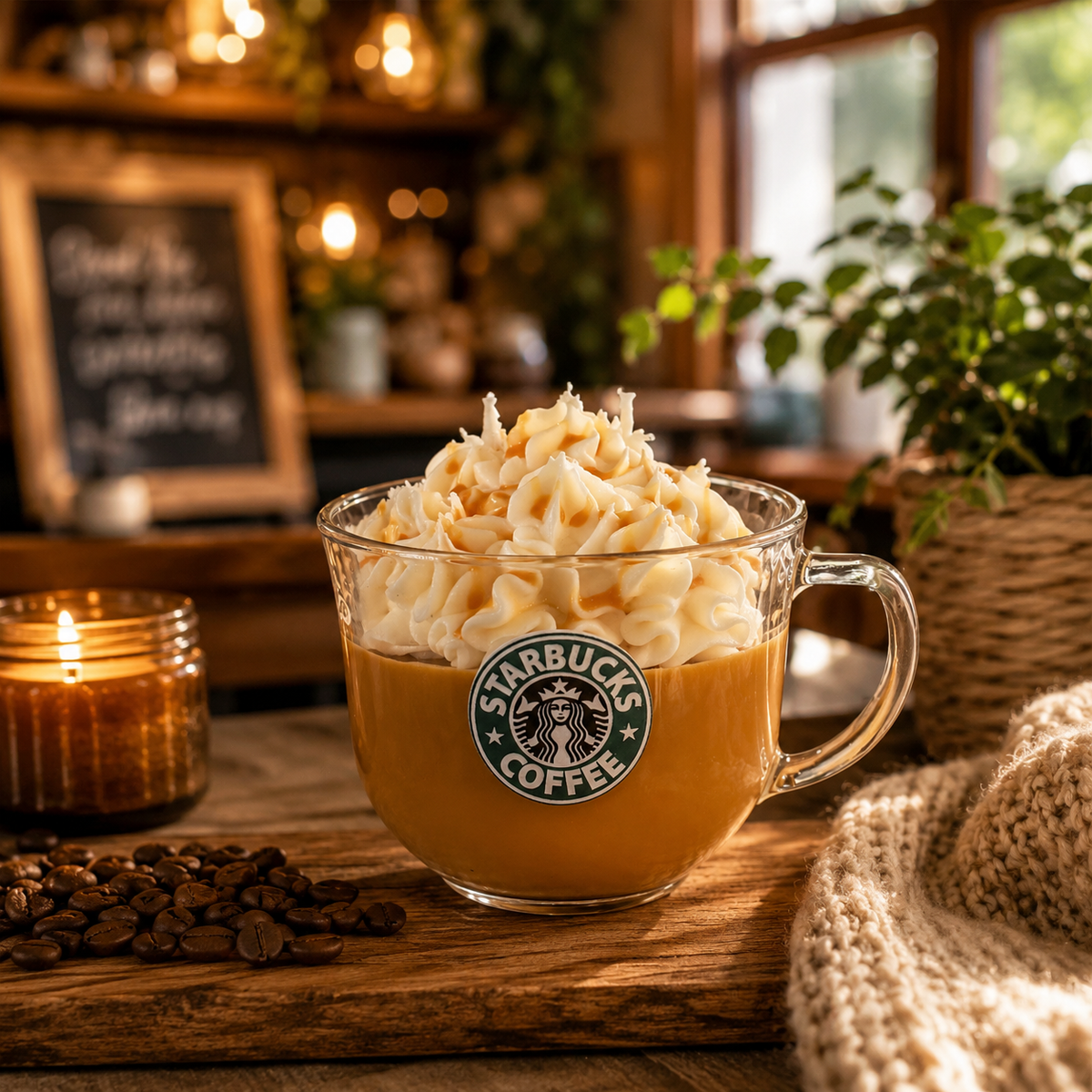 starbucks cafe theme scented soy wax candle