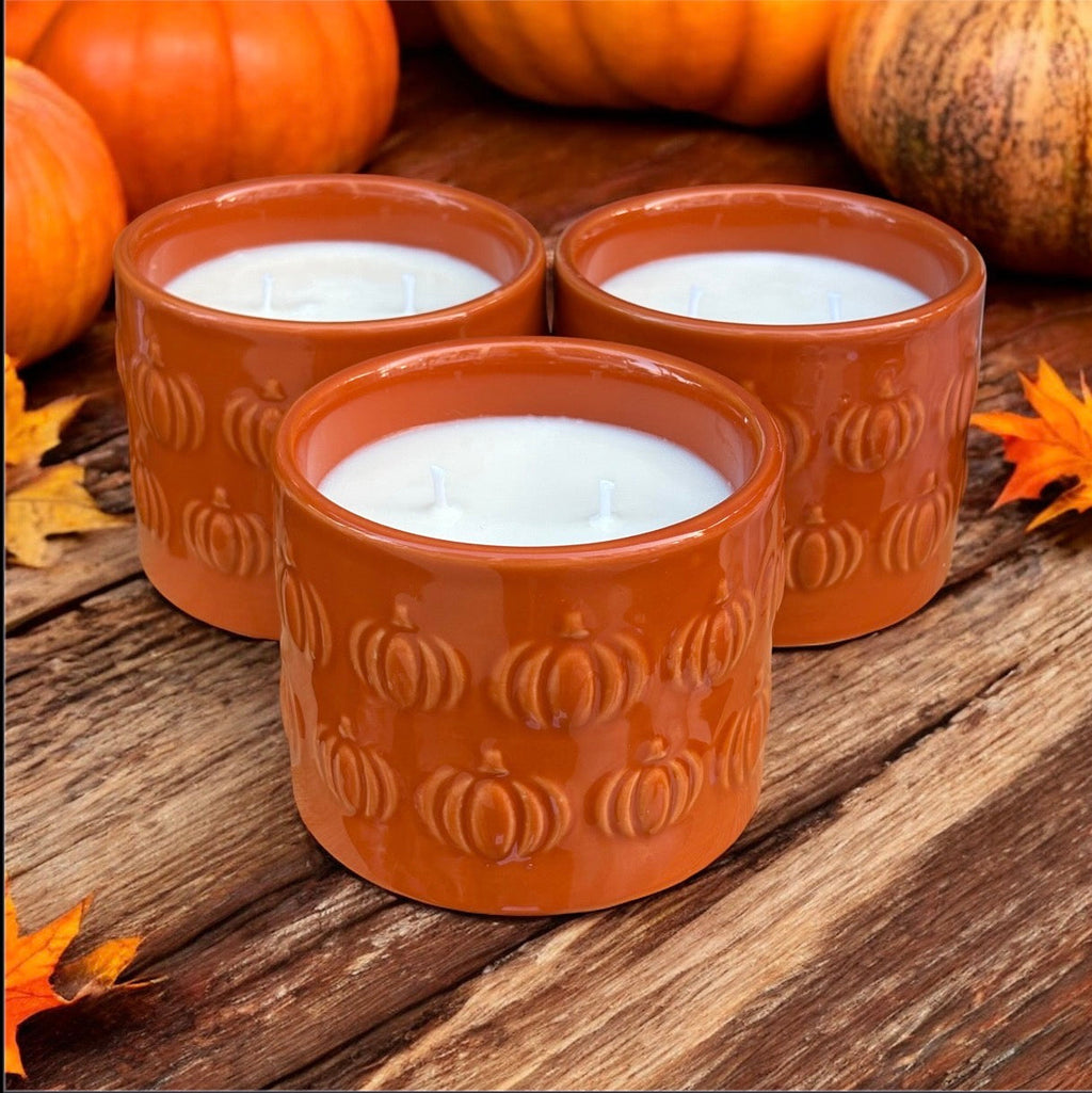Elegant Pumpkin Ceramic Jar Candle