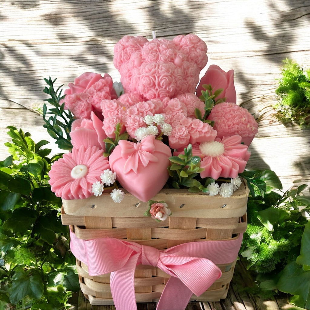 Bouquet Soy Wax Candles/Wax Melts In Gift Basket