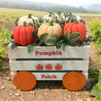 Pumpkin Patch Wax Melt Set – 6 Pumpkin-Shaped Scented Melts in Wooden Wagon