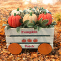 Pumpkin Patch Wax Melt Set – 6 Pumpkin-Shaped Scented Melts in Wooden Wagon