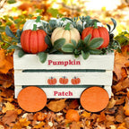 Pumpkin Patch Wax Melt Set – 6 Pumpkin-Shaped Scented Melts in Wooden Wagon