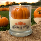 Pumpkin Soy Wax Candle with Pumpkin Wax Embed