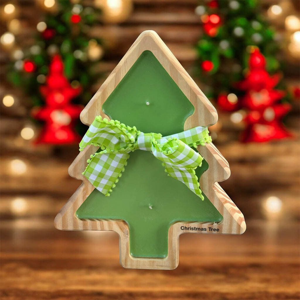 Wooden Christmas Tree Candle