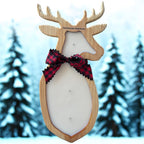 Wooden Deer Holiday Candle