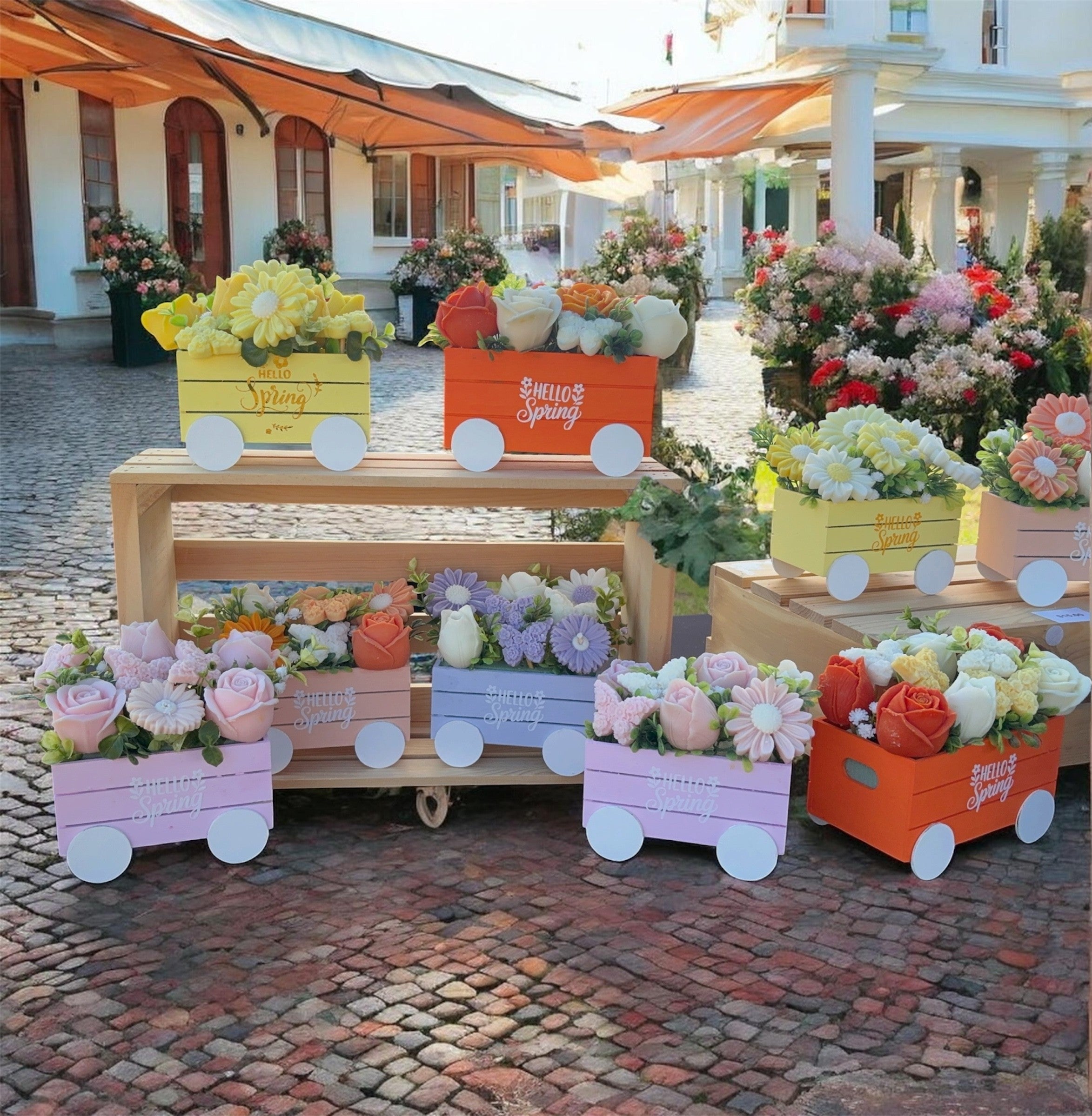 Floral Wax Melts in Farmhouse Wagon