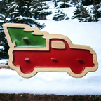 Wooden Holiday Truck Soy Wax Candle (Red)