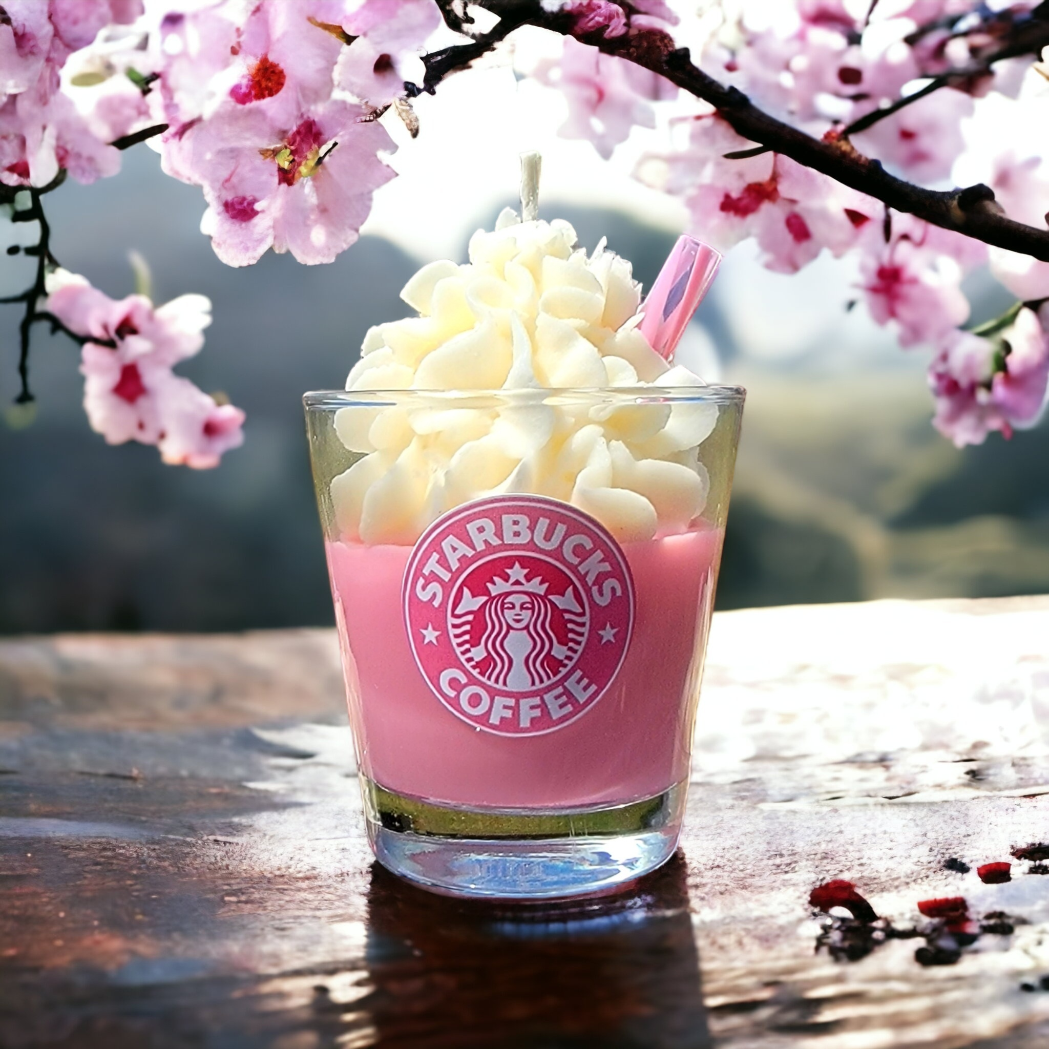 Cafe Pink Drink Frappe theme scented soy wax candle
