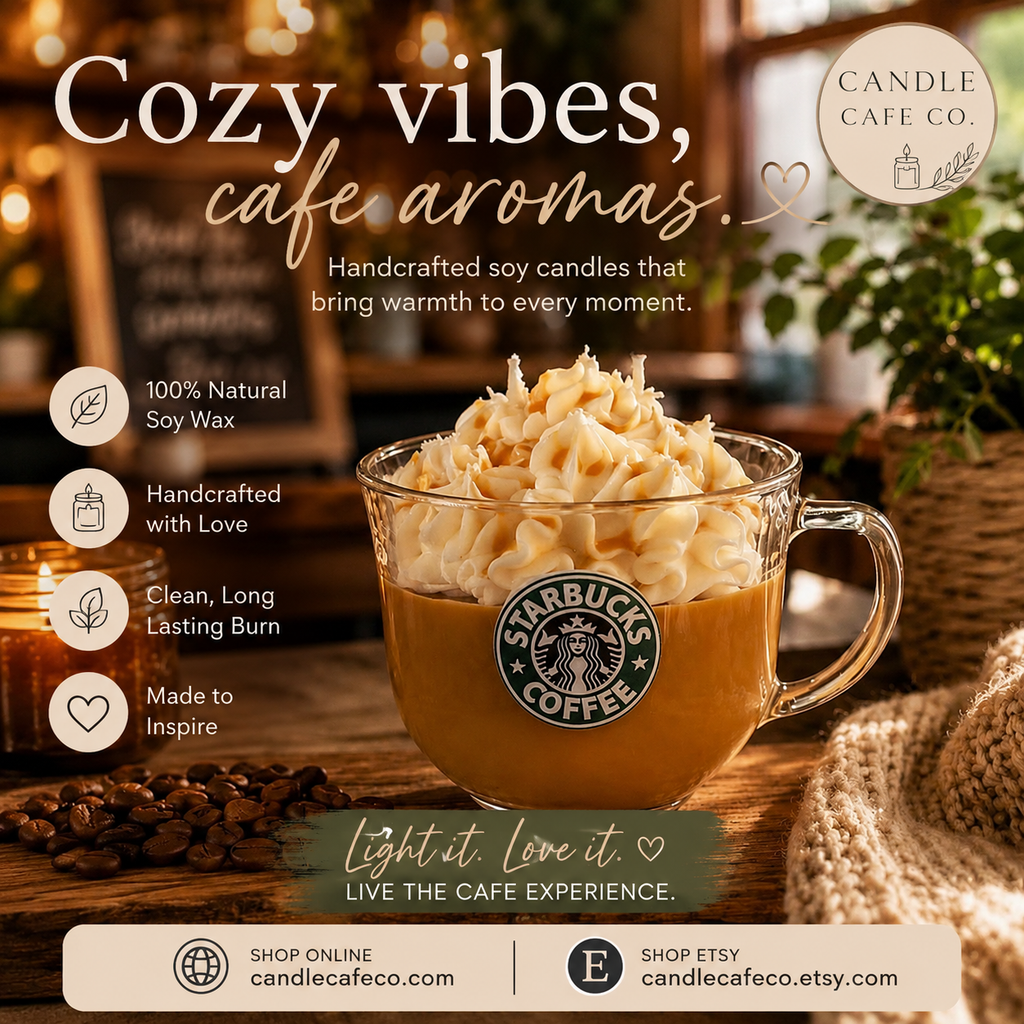 starbucks cafe theme scented soy wax candle